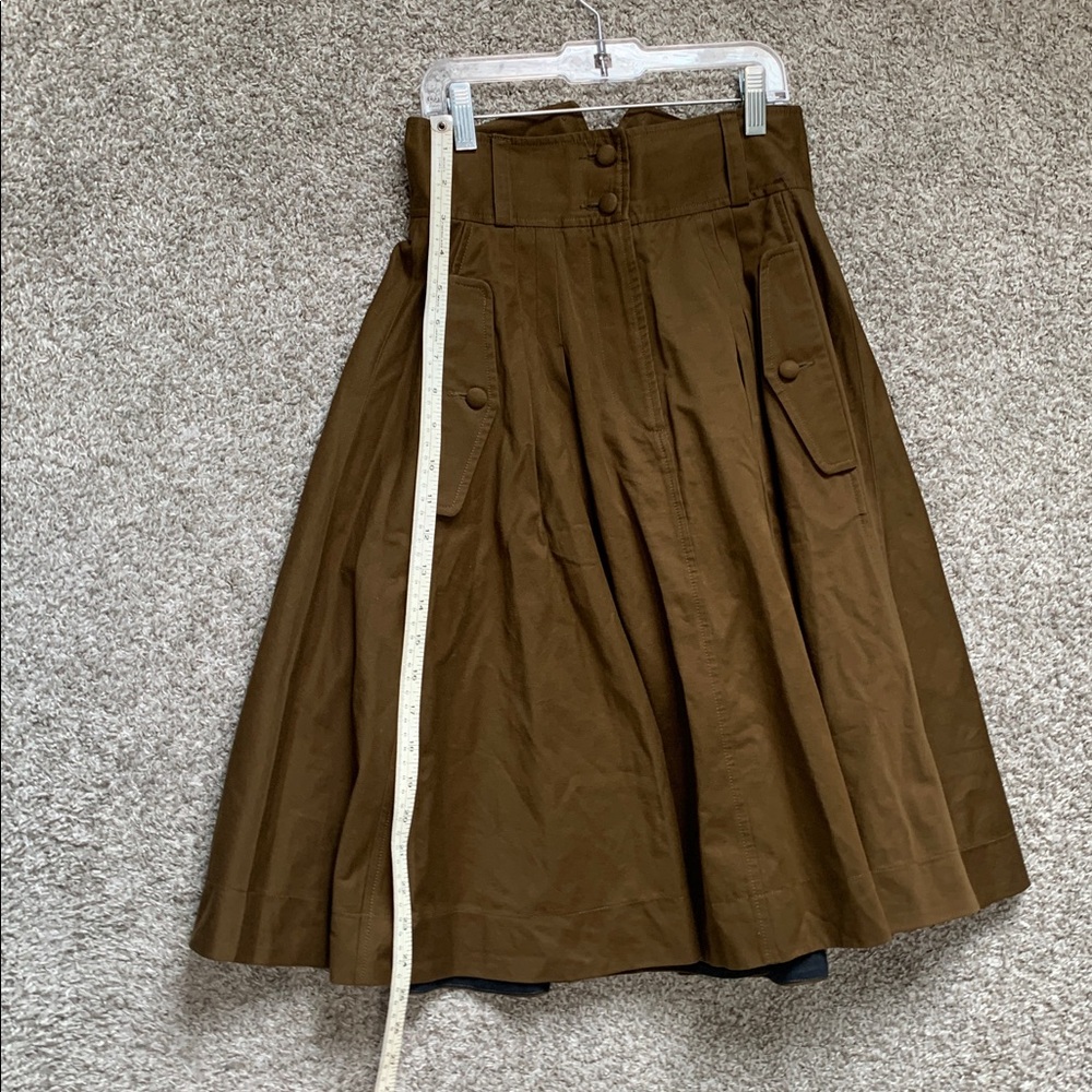 Y2K French Connection Brown A Line Midi Skirt - Picture 7 of 9